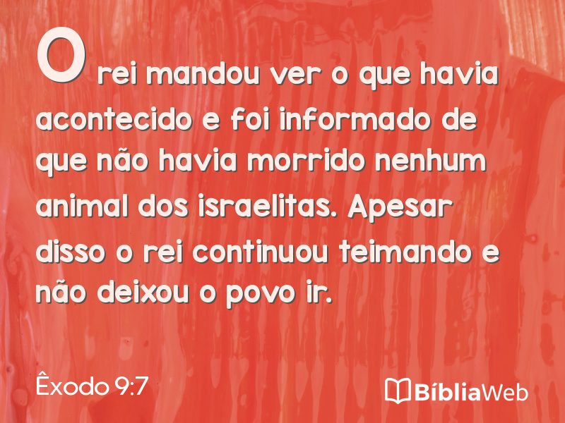 Êxodo 9:7 em imagem para compartilhar