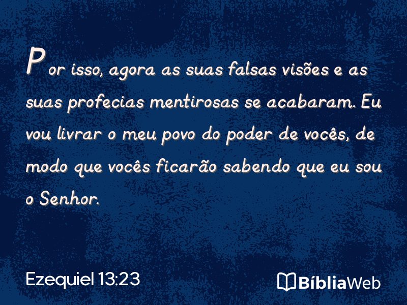 Ezequiel 13:23 em imagem para compartilhar