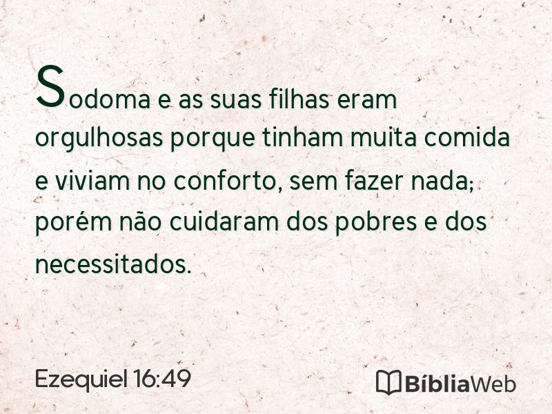 Ezequiel 16:49 em imagem para compartilhar