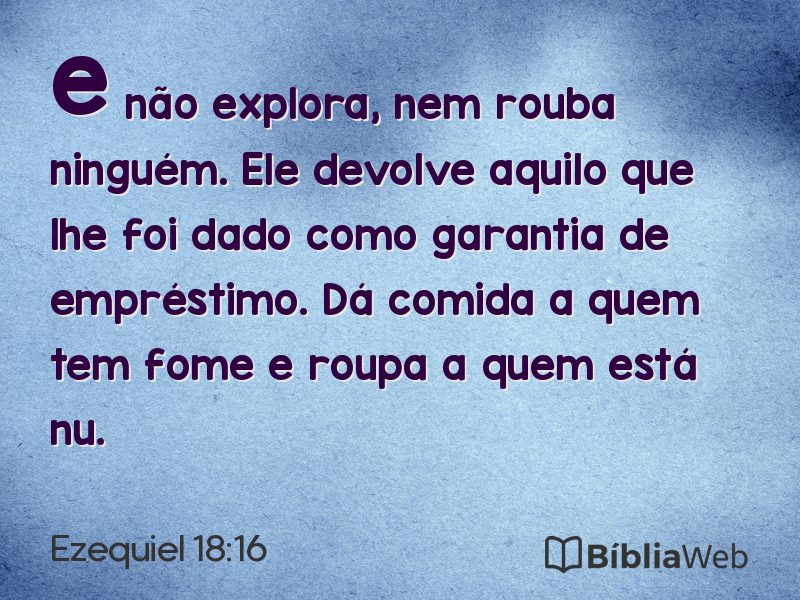 Ezequiel 18:16 em imagem para compartilhar