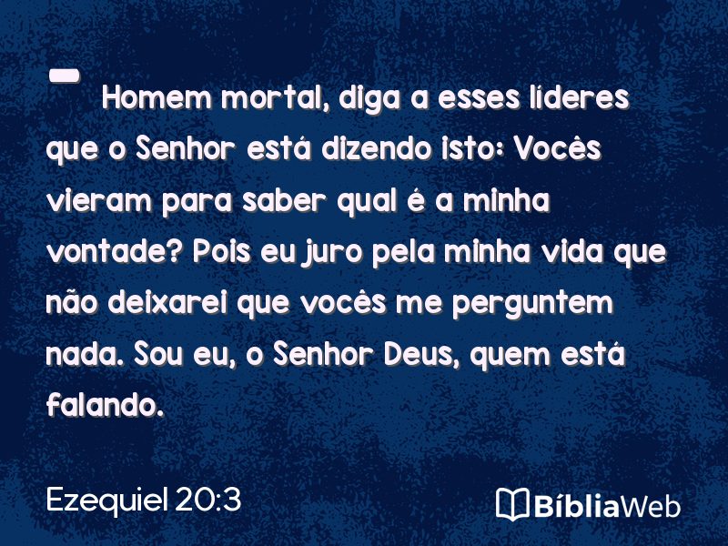 Ezequiel 20:3 em imagem para compartilhar
