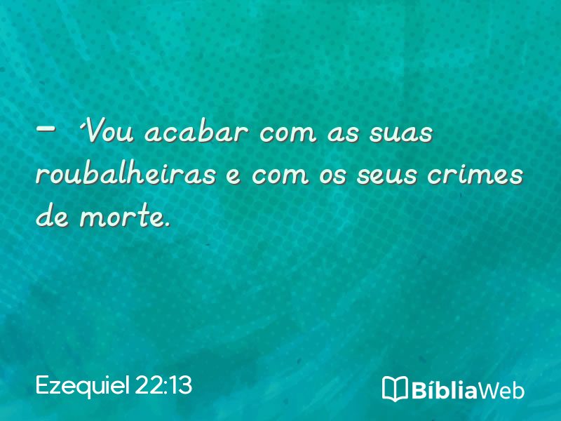 Ezequiel 22:13 em imagem para compartilhar