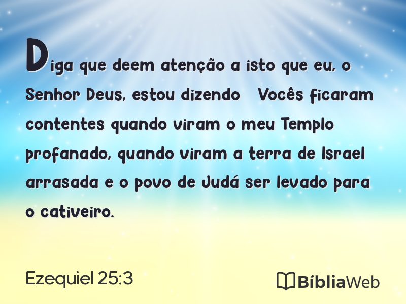 Ezequiel 25:3 em imagem para compartilhar