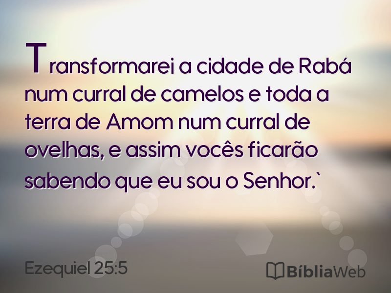 Ezequiel 25:5 em imagem para compartilhar