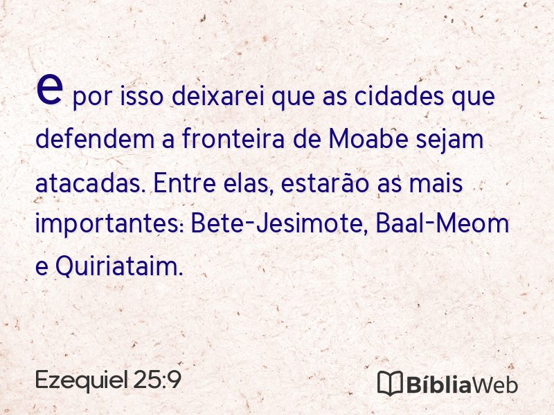 Ezequiel 25:9 em imagem para compartilhar