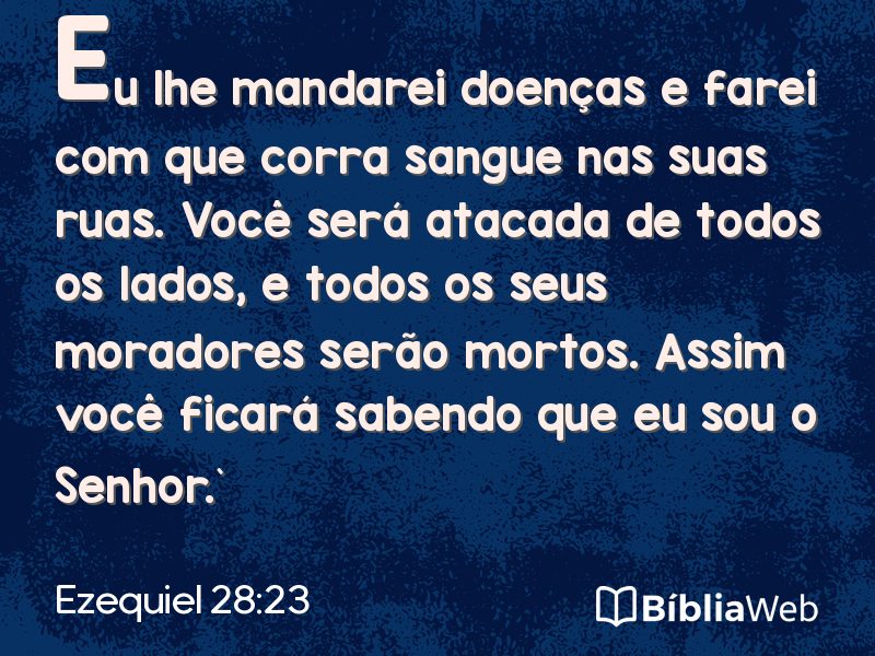 Ezequiel 28:23 em imagem para compartilhar