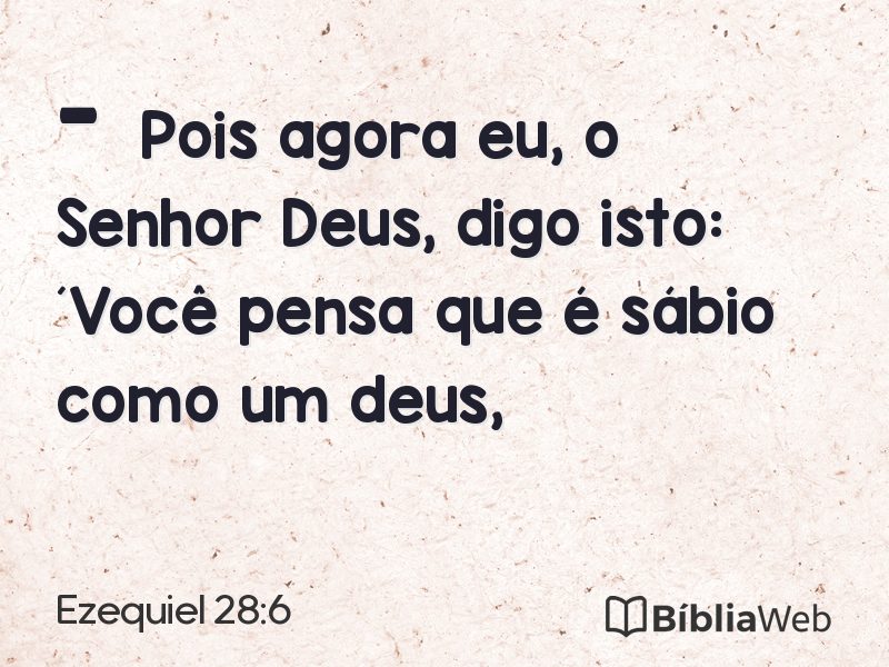 Ezequiel 28:6 em imagem para compartilhar