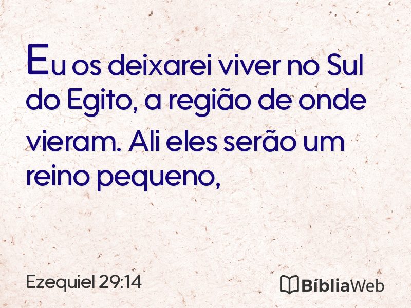 Ezequiel 29:14 em imagem para compartilhar