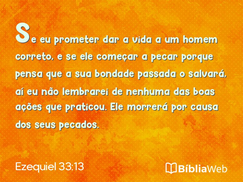 Ezequiel 33:13 em imagem para compartilhar