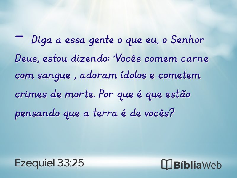Ezequiel 33:25 em imagem para compartilhar