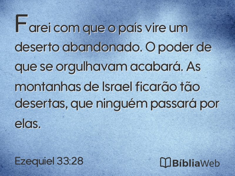 Ezequiel 33:28 em imagem para compartilhar