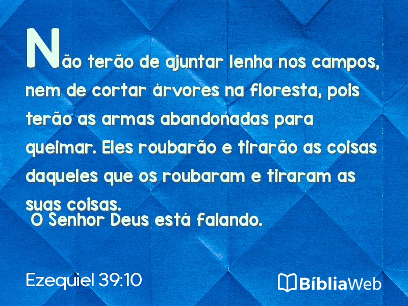 Ezequiel 39:10 em imagem para compartilhar
