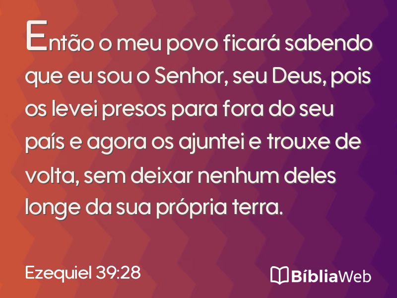 Ezequiel 39:28 em imagem para compartilhar