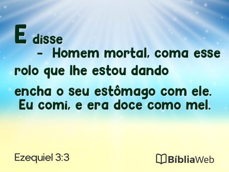 Ezequiel 3:3 em imagem para compartilhar