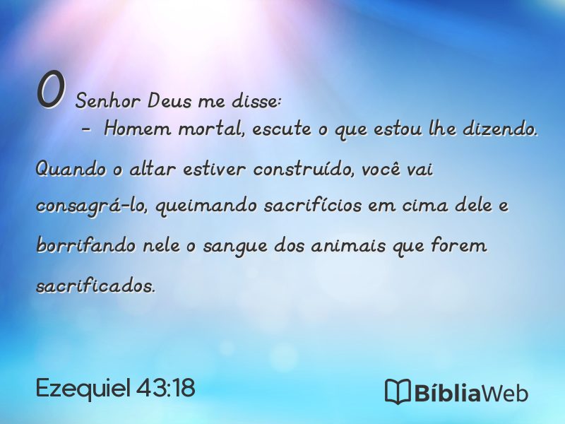 Ezequiel 43:18 em imagem para compartilhar