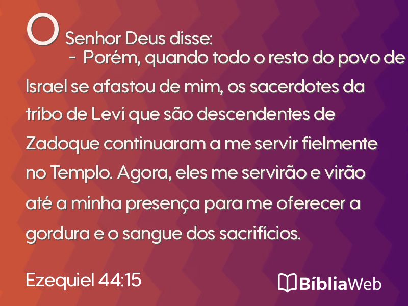 Ezequiel 44:15 em imagem para compartilhar