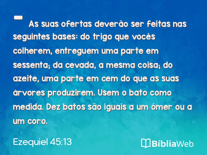 Ezequiel 45:13 em imagem para compartilhar