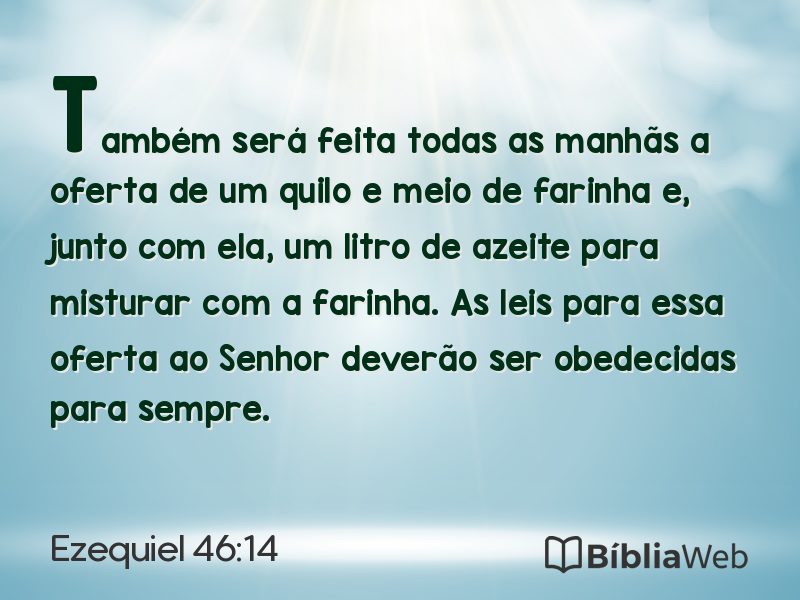 Ezequiel 46:14 em imagem para compartilhar