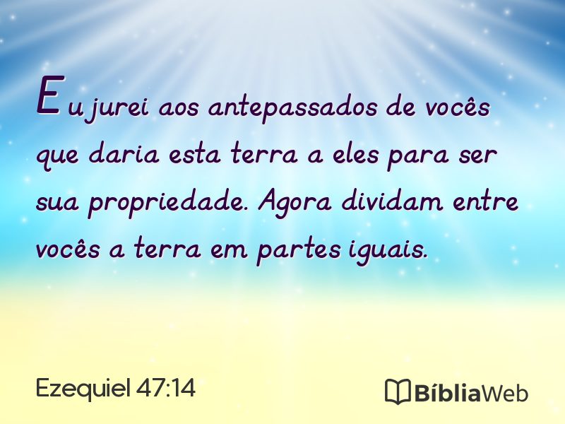 Ezequiel 47:14 em imagem para compartilhar