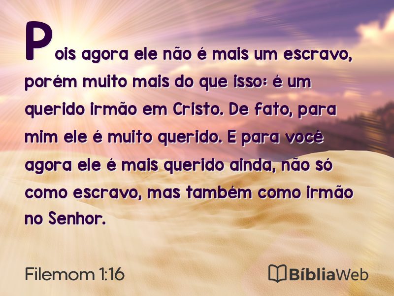 Filemom 1:16 em imagem para compartilhar