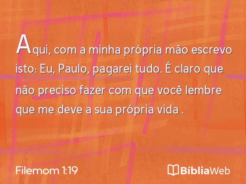 Filemom 1:19 em imagem para compartilhar