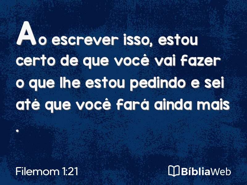 Filemom 1:21 em imagem para compartilhar