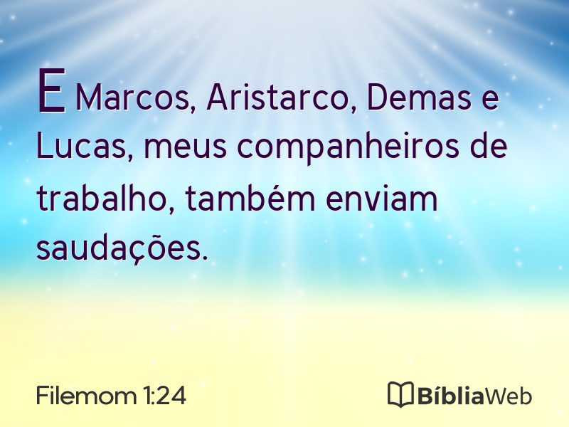 Filemom 1:24 em imagem para compartilhar