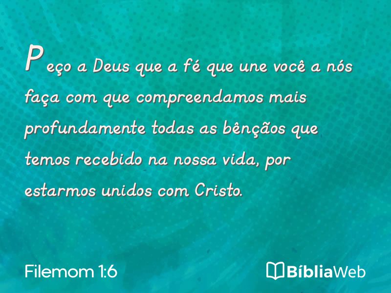 Filemom 1:6 em imagem para compartilhar