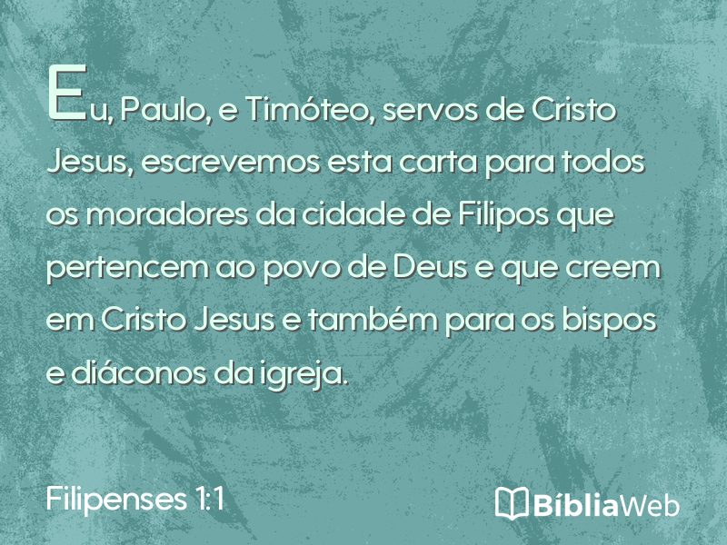Filipenses 1:1 em imagem para compartilhar
