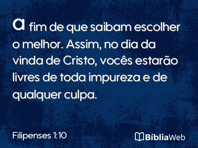 Filipenses 1:10 em imagem para compartilhar