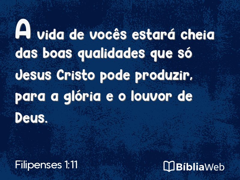 Filipenses 1:11 em imagem para compartilhar