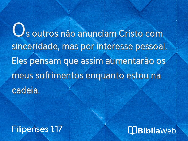 Filipenses 1:17 em imagem para compartilhar