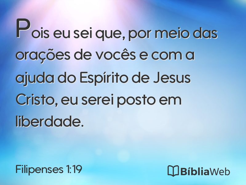 Filipenses 1:19 em imagem para compartilhar