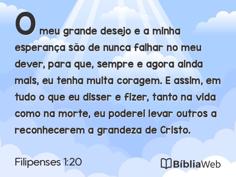 Filipenses 1:20 em imagem para compartilhar