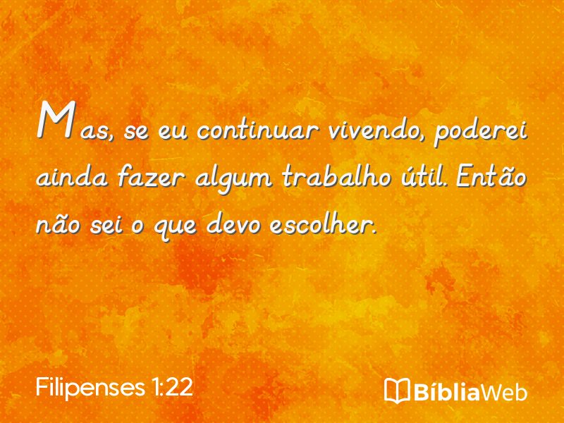 Filipenses 1:22 em imagem para compartilhar