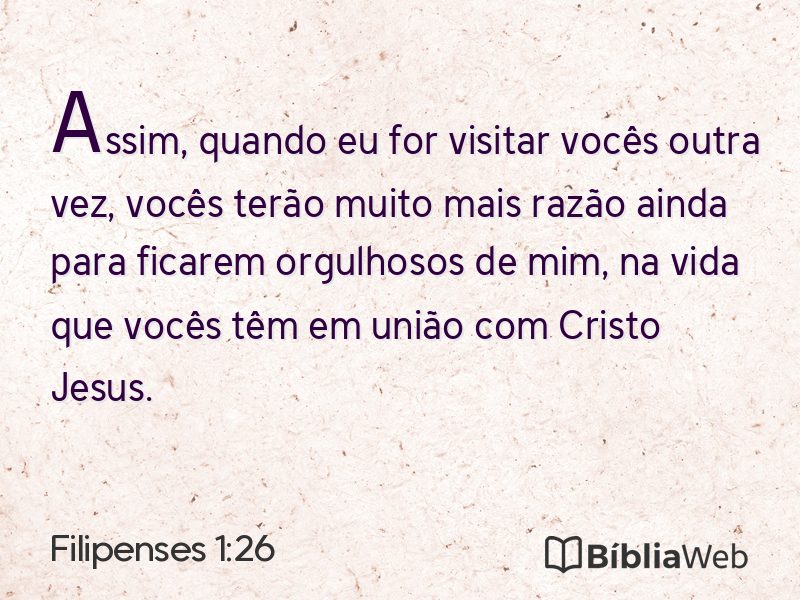 Filipenses 1:26 em imagem para compartilhar
