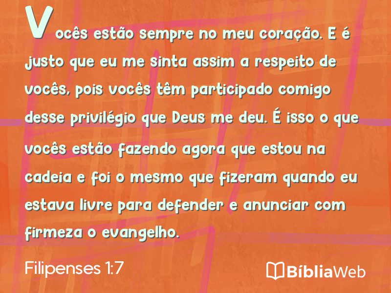Filipenses 1:7 em imagem para compartilhar