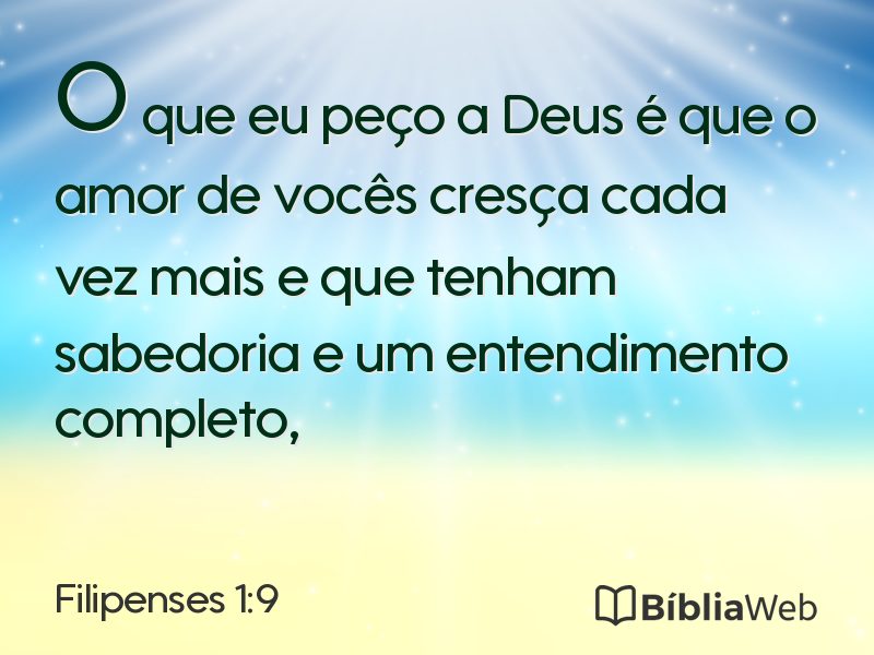 Filipenses 1:9 em imagem para compartilhar