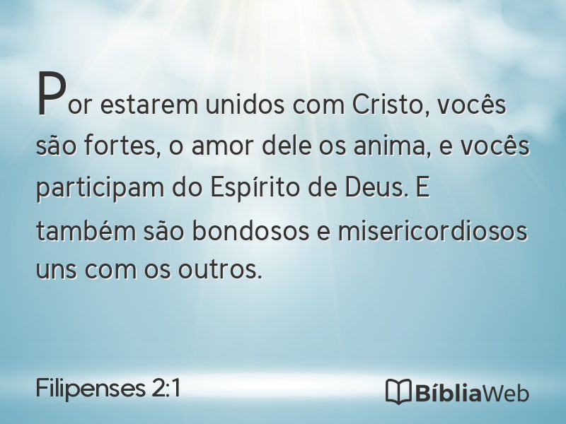 Filipenses 2:1 em imagem para compartilhar