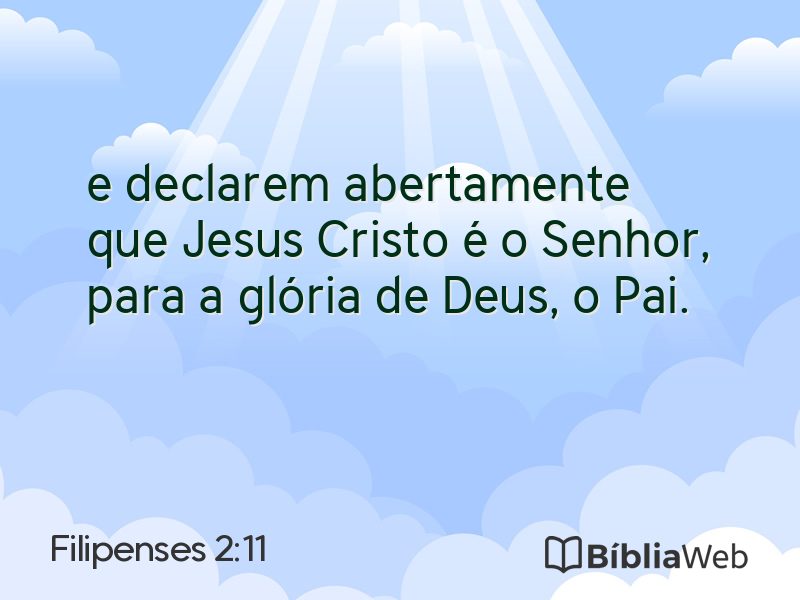 Filipenses 2:11 em imagem para compartilhar