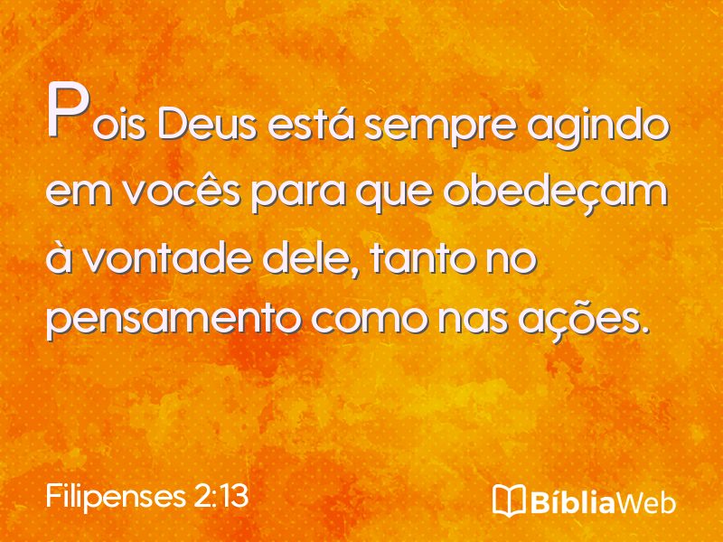 Filipenses 2:13 em imagem para compartilhar