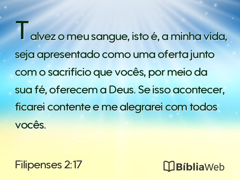 Filipenses 2:17 em imagem para compartilhar