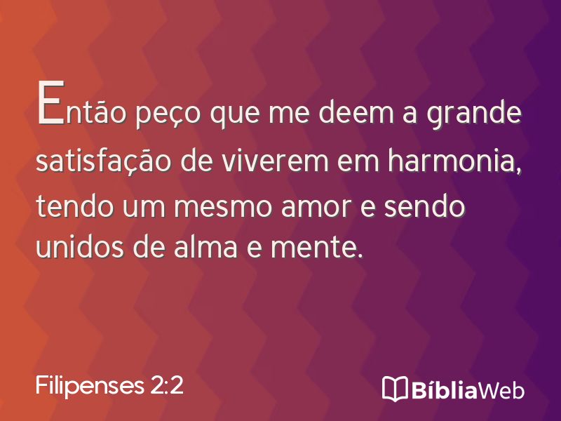 Filipenses 2:2 em imagem para compartilhar