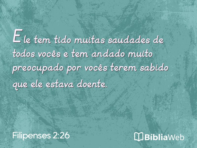 Filipenses 2:26 em imagem para compartilhar