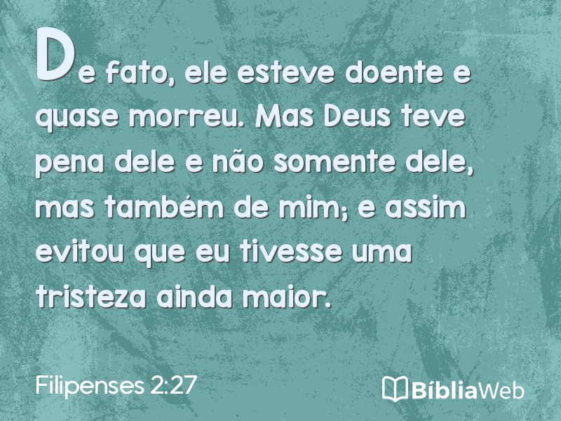 Filipenses 2:27 em imagem para compartilhar