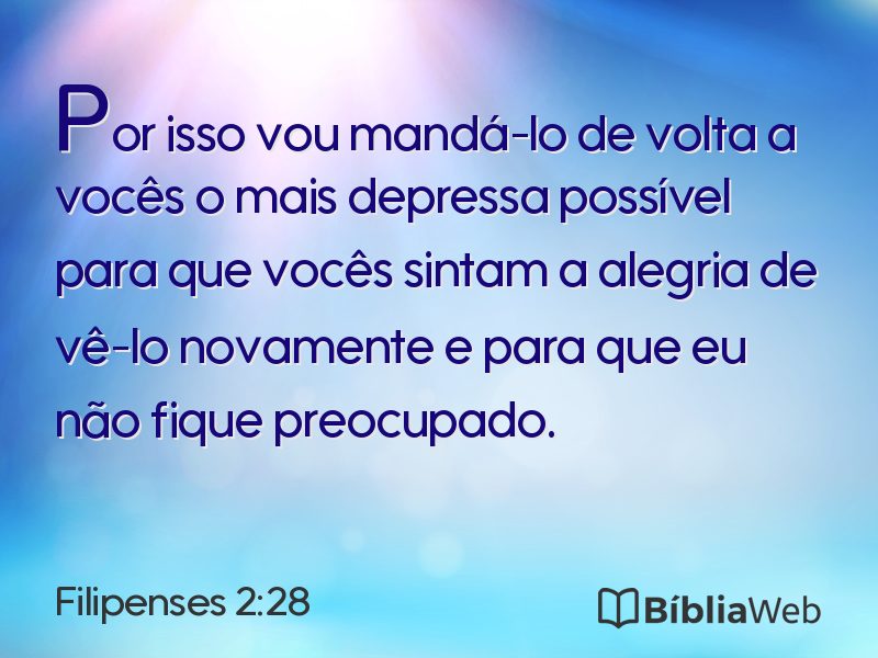 Filipenses 2:28 em imagem para compartilhar