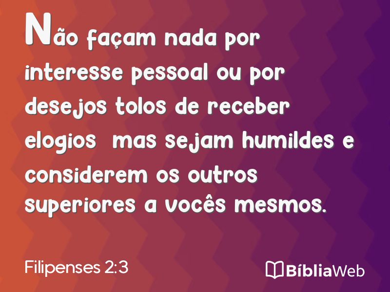 Filipenses 2:3 em imagem para compartilhar