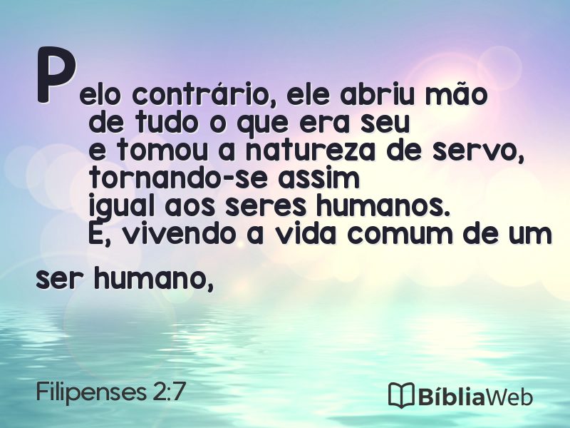Filipenses 2:7 em imagem para compartilhar
