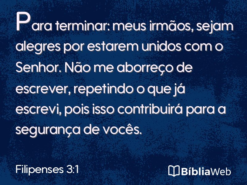 Filipenses 3:1 em imagem para compartilhar