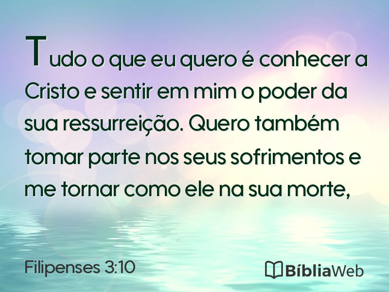 Filipenses 3:10 em imagem para compartilhar